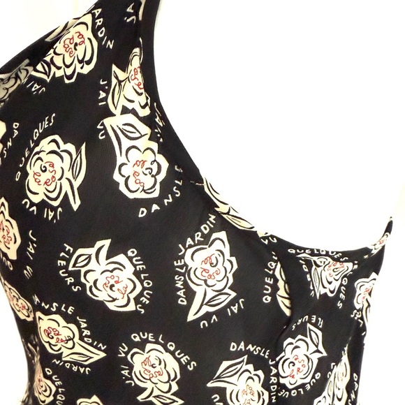 DVF Silk Slip Dress. Black w/ Floral Pattern. Women’s size 8 - Picture 12 of 15